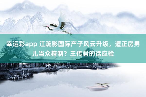 幸运彩app 江疏影国际产子风云升级，遭正房男儿当众箝制？王传君的话应验